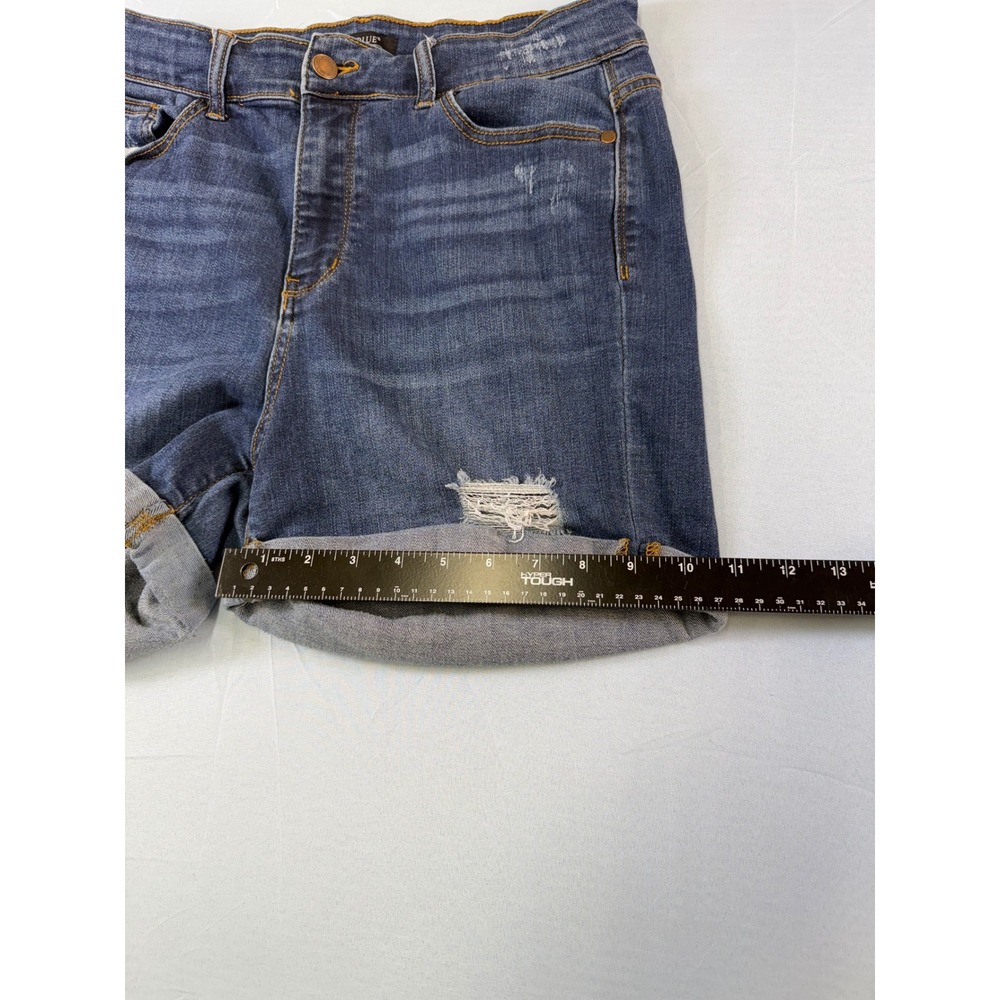 Judy Blue Los Angeles Dark Wash Distressed Cuffed Denim Shorts 1XL JB15004DK - Picture 10 of 16